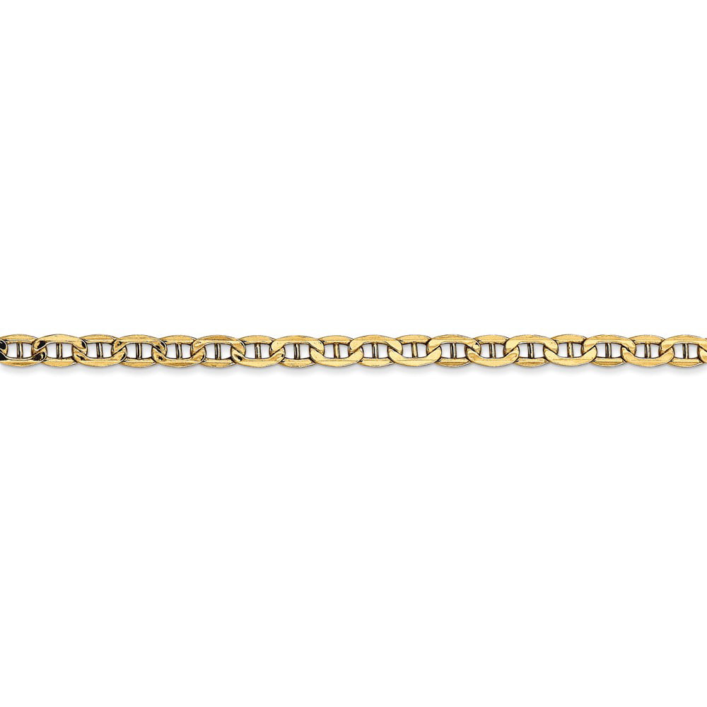 10 MSRP $441 14K Yellow Gold 3.2 MM Semi-Solid Anchor Link Anklet Bracelet 