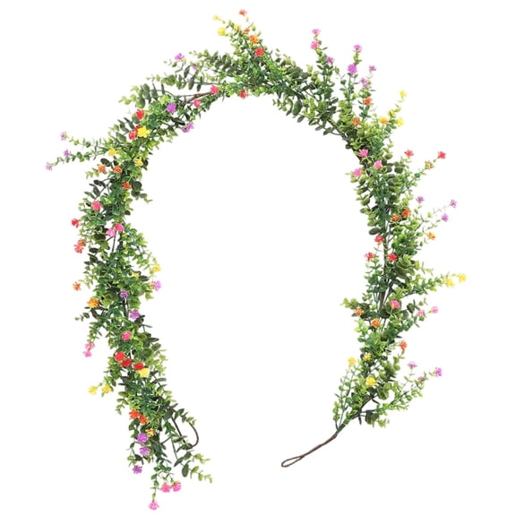 Eucalyptus Garlands, Realistic Artificial Baby's Breath And Eucalyptus Vine Garland with Flowers, Artificial Hanging Green Vines for Bedroom Table Home Indoor Wall Decor