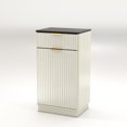 thumbnail image 3 of YIYADO Tilt Trash Can Cabinet 10 Gallon, Wood Kitchen Trash Can Cabinet with Hidden Drawer, Laundry Living Room Trash Recycling Trash Can Storage, White, 3 of 6