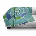 thumbnail image 3 of Geometric Soft Flannel Fleece Blanket, Large Spiral Form with Rectangular Shapes in Green and Blue Tones Modern Design, Cozy Plush for Indoor and Outdoor Use, 60" x 80", Multicolor, by Ambesonne, 3 of 6