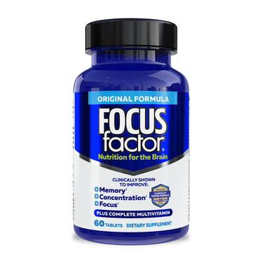 Focus Factor Original, 60 Count - Brain Health Supplement with Vitamins B6, B12, D, Bacopa Monnieri