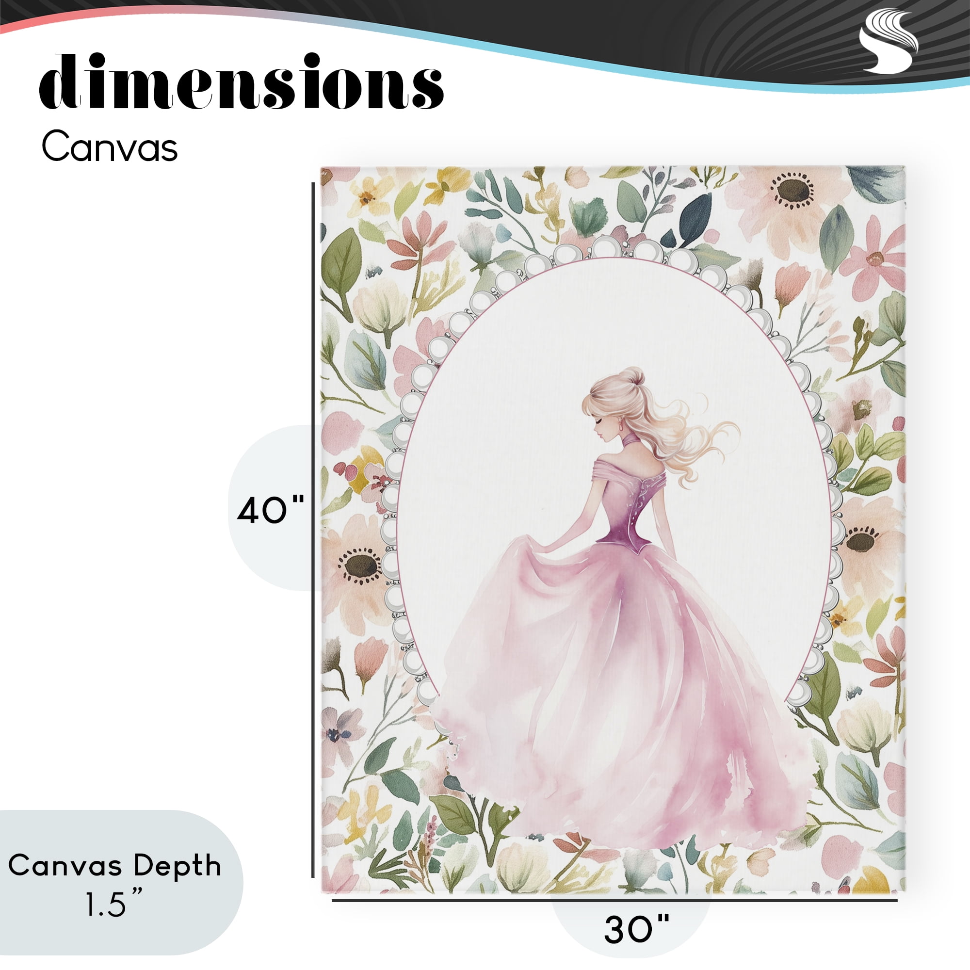 Stupell Industries Graceful Princess Love Canvas Wall Art, design by Christine Simpson Art