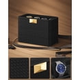 thumbnail image 3 of RONNE 3-Tier Watch Box, Stackable 8-Slot Watch Case, Woven Embossed PU Leather, Black, 3 of 8