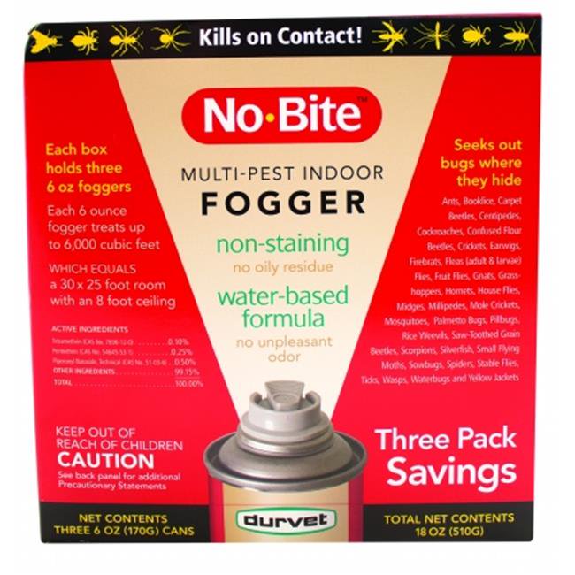 Durvet NoBite Multi Pest Indoor Fogger 6 Ounce3 Pack 0111135