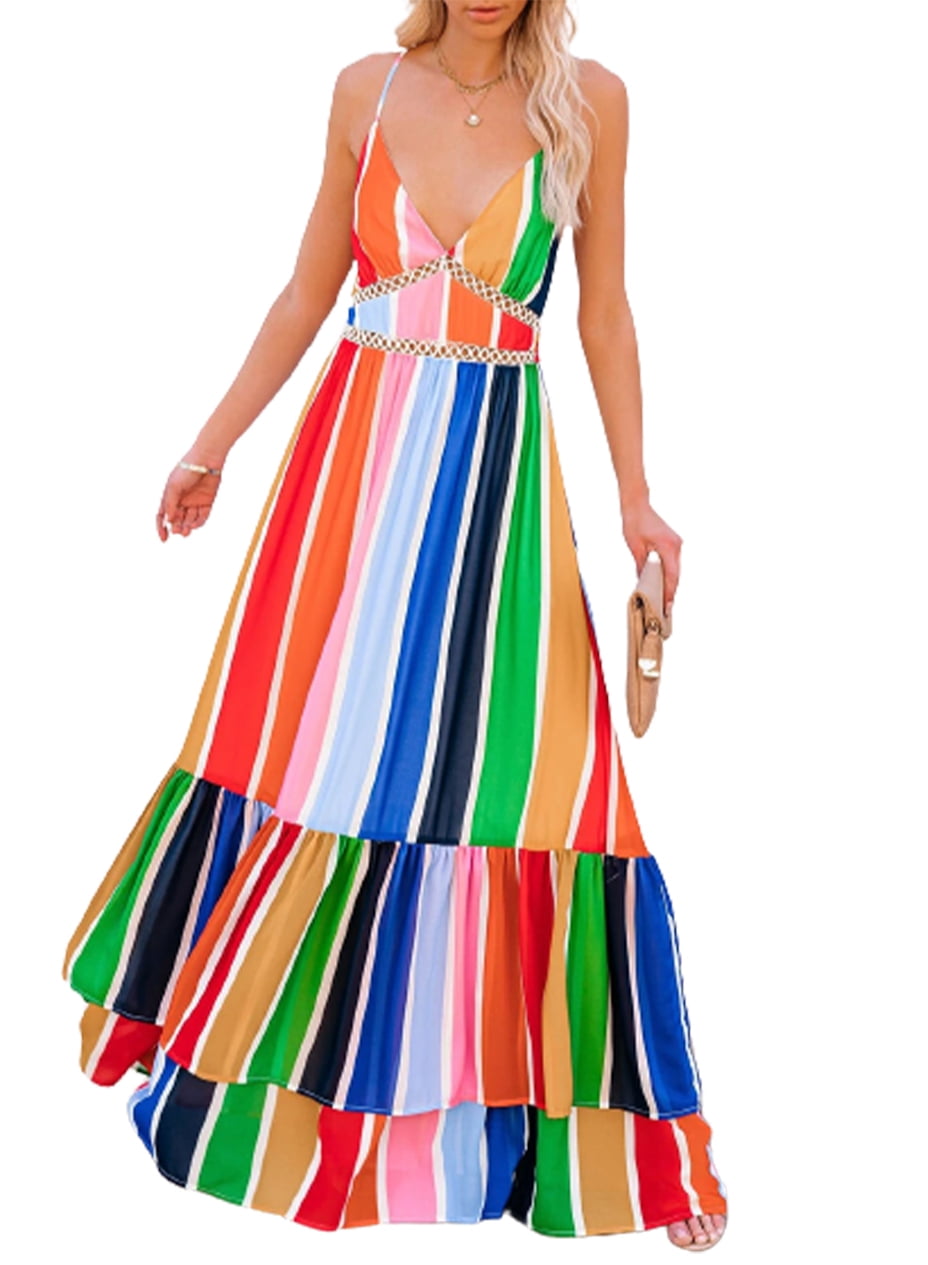 Dokotoo Women's Maxi Dress Sexy V Neck 
