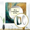 thumbnail image 3 of Designart "Gilded Spiral Waves In Maritime Gold III" Abstract Spirals Square Mirror Wall Decor Transitional - Large Gold Square Bathroom Mirror - Square Printed Wall Mirror Art, 3 of 5