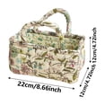 thumbnail image 3 of Floral Quilted Fabric Storage Basket with Handles Portable Rectangular Organizer Tote Boho Decorative Desktop Storage Bin For Bedroom Living Room Nursery, 3 of 4