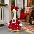 thumbnail image 5 of Porch Goose Outfits for 19-23 Inch Goose Red Christmas Dress with Snowflake Lace Trim and Bow Winter Holiday Decor for Outdoor Front Porch Patio and Garden Yard, 5 of 9
