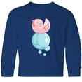 thumbnail image 3 of Inktastic Cute Axolotl Sitting on a Bubble Long Sleeve Youth T-Shirt, 3 of 5