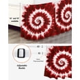 thumbnail image 3 of Red Tie-dye Bed Skirt California King Size 16&nbsp;Inch Drop, Chinese Style Abstract Ethnic Spiral Watercolor Wrap Around Dust Ruffle Bedskirts, Easy Fit Bedskirt with Adjustable Elastic, 3 of 8
