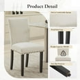thumbnail image 4 of Yeshouse Juego de 2 sillas de comedor tapizadas, sillas de cocina estilo Parsons con ribete de tachuelas y patas de madera, sillas acolchadas para comedor, 4 of 8