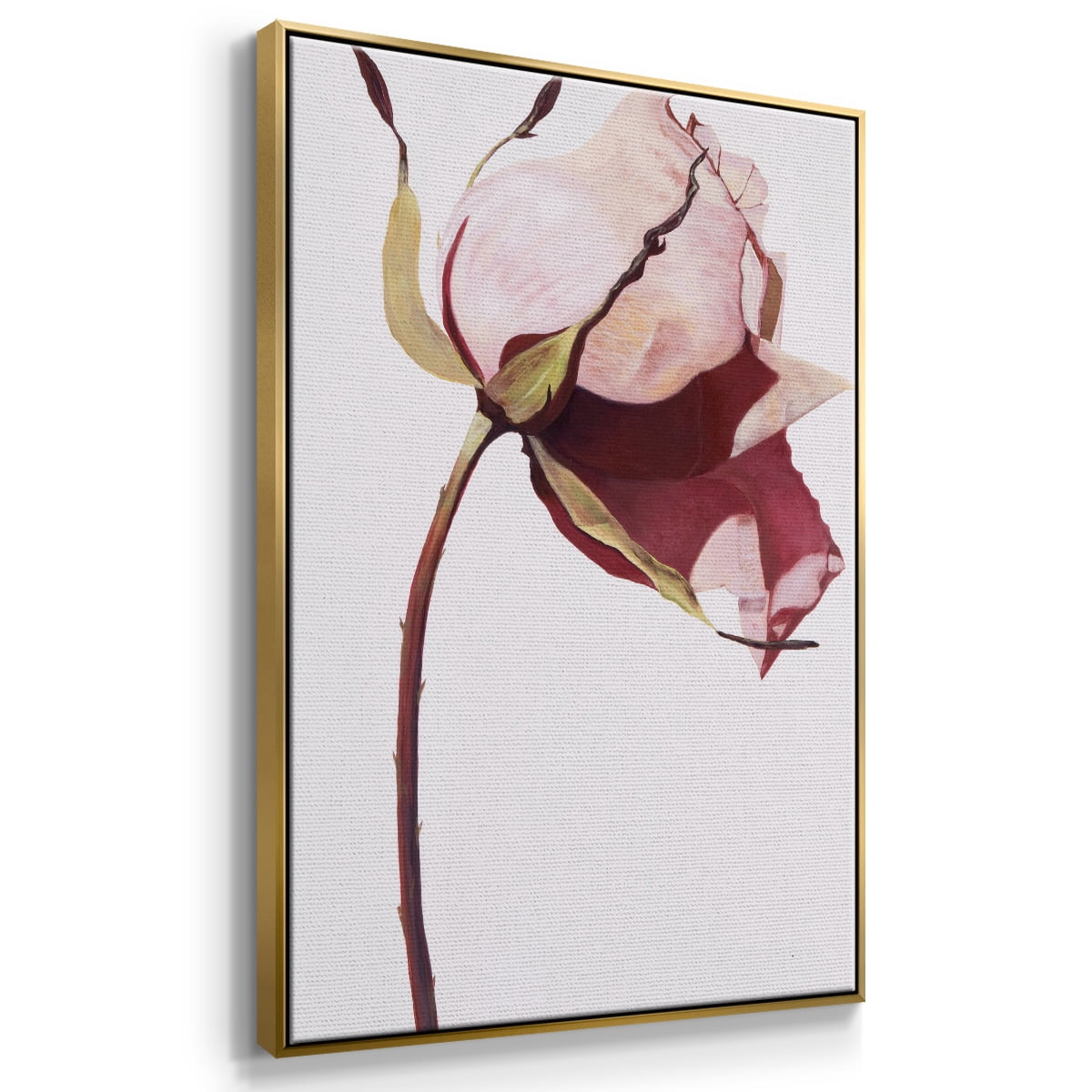 Love Is A Rose I Framed Premium Gallery Wrapped Canvas - Ready to Hang - 17 x 25 - Gold Floating Frame