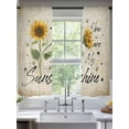 thumbnail image 3 of You Are My Sunshine Sheer Curtains 72 inches Long 2 Panels Set Sunflower Flower Bee Farm Sheer Window Curtain Rod Pocket Voile Drapes for Living Room/Bedroom, Each 52" W x 72" L, 3 of 7