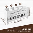 thumbnail image 2 of Tzdxfgl 14.5" x 6.7" x 5.5" Extra Large Kitchen Utensils Holder with 4 Compartments, Wooden Utensil Organizer for Kitchen Countertop, Farmhouse Decor, Rustic Cooking Utensil, 2 of 11
