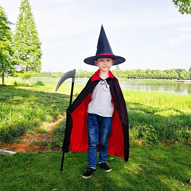 Capa Con Capucha Para Niño De AUYAO – Disfraz Medieval De Mago, Bruja O Vampiro, Perfecta Para Halloween Y Carnaval (Talla 100 Cm)