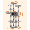 thumbnail image 3 of FEANDREA Cat Tree, Large Cat Tower, 64.6 Inches Cat Activity Center Cat Condo, Light Gray, 3 of 7