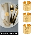 thumbnail image 3 of OUNONA 12Pcs Gold Metal Napkin Rings with Artistic Texture for Versatile Dining Use, 3 of 7