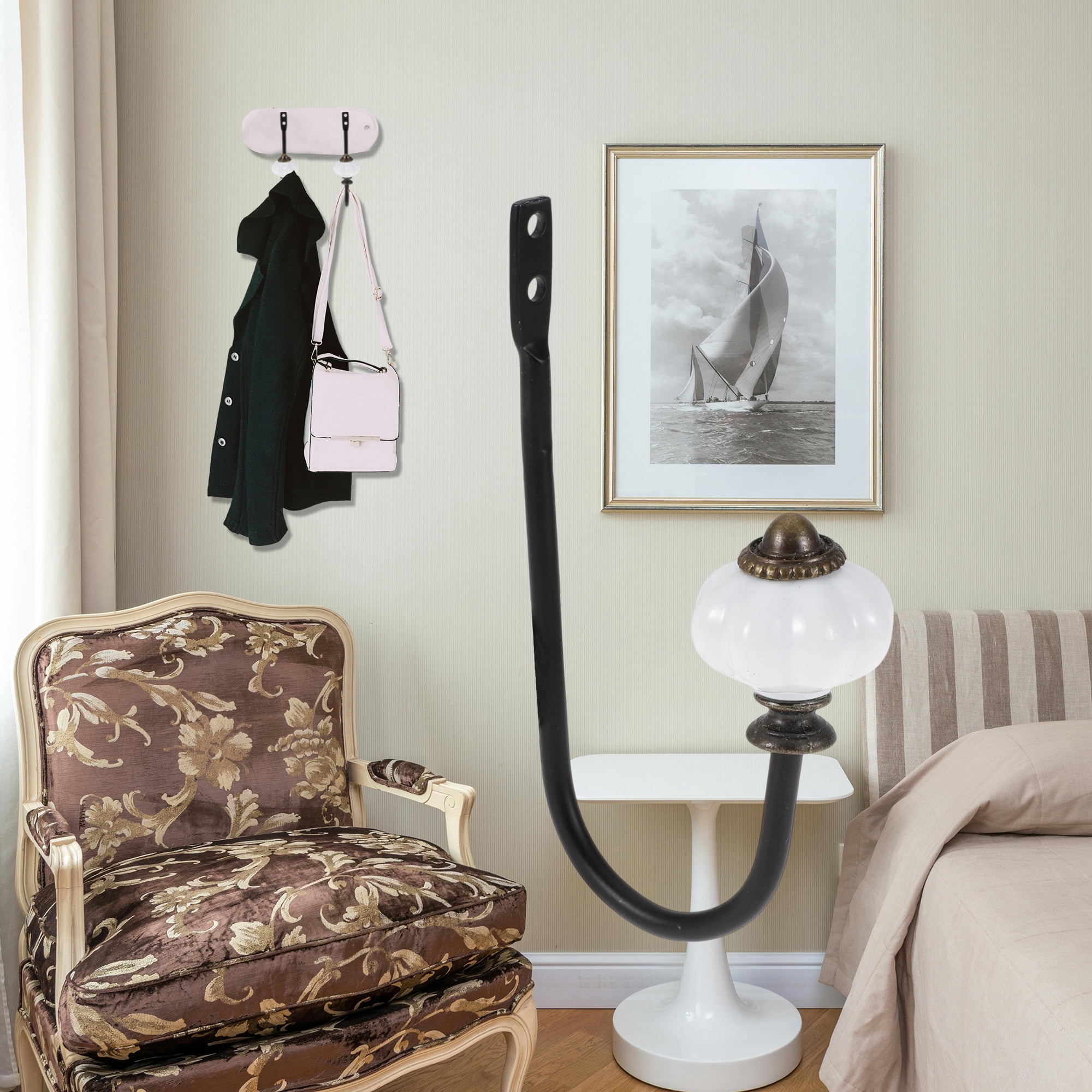 Unique Bargains 4 Pcs Clothes Hooks for Bathroom Kitchen Office Black