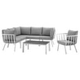 thumbnail image 2 of Modway Riverside 7 Piece Outdoor Patio Aluminum Set in White Gray, 2 of 10