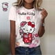 thumbnail image 3 of Camiseta de mujer para niña, camiseta informal con estampado de dibujos animados de Hello Kitty Kawaii, ropa informal cómoda para mujer, top negro, 3 of 5