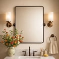 thumbnail image 4 of TEHOME Farmhouse Pivot Rectangle Bathroom Mirror Brushed Nickel Metal Framed Tilting Beveled Vanity Mirrors for Wall, Overall 27.91x 30 inches (Mirrror 24 x 30 inches), 4 of 9