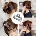 thumbnail image 2 of QualitChoice Pinces à Cheveux Mode Grandes Style Simple Portable Géométrique Décor Ornements Barrettes pour Femmes Noir/rectangle 1Set, 2 of 6