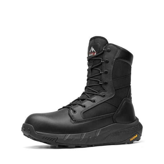 NORTIV 8 Men's Lightweight 8" Composite Toe Work Boots with Side Zipper: ASTM F2412-24 & ASTM F2913-24 Safety Military Boots for All-Day Comfort, Peakforce-Nano