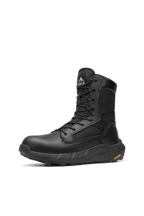 NORTIV 8 Men's Lightweight 8" Composite Toe Work Boots with Side Zipper: ASTM F2412-24 & ASTM F2913-24 Safety Military Boots for All-Day Comfort, Peakforce-Nano