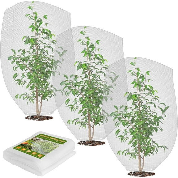 Mesh Plant Cover 3PCS,Garden Netting Mesh Outdoor,Netting for Tomato Plants,Garden Bug Netting Plant Cover,Bird Netting for Garden,Fruit Tree Netting-3.2 x 4.9 ft