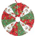 thumbnail image 1 of Cartoon Christmas Tree Skirt 36 Inch Christmas Tree Mat Christmas Decorations Cute Funny Cartoon Pattern for New Year Holiday Fun Party Home Ornaments, 1 of 8