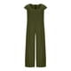 thumbnail image 4 of ICHUANYI Clearance Women Casual Solid Cotton Linen Romper Long Playsuit Zipper Short Sleeve Jumpsuit(Green, M) ICHUANYI WER2023080700605, 4 of 6