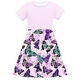 thumbnail image 7 of JoyHoop Girls Short Sleeve Dresses Skater Twirly Stretch A-Line Toddler Casual Swing Dress, 7 of 7