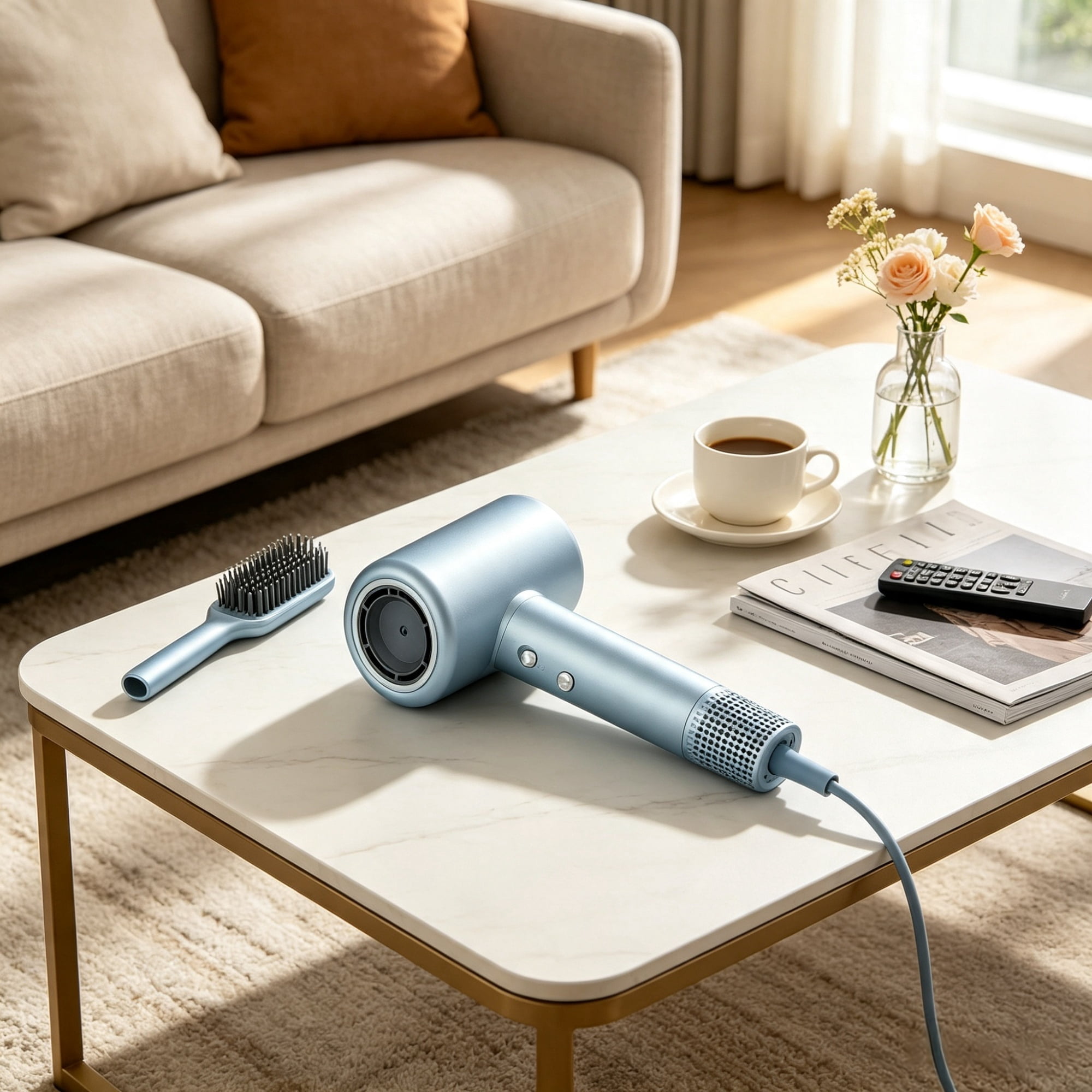 High-Speed Hair Dryer, 200M Negative Ion Blow Dryer with LCD Thermo-Control & Nozzle