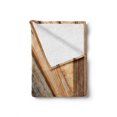 thumbnail image 2 of Rustic Soft Flannel Fleece Throw Blanket, Wooden Fence Vintage and Grunge Gardening Themed Natural Rural Pastoral Print, Cozy Plush for Indoor and Outdoor Use, 50" x 60", Brown, by Ambesonne, 2 of 6