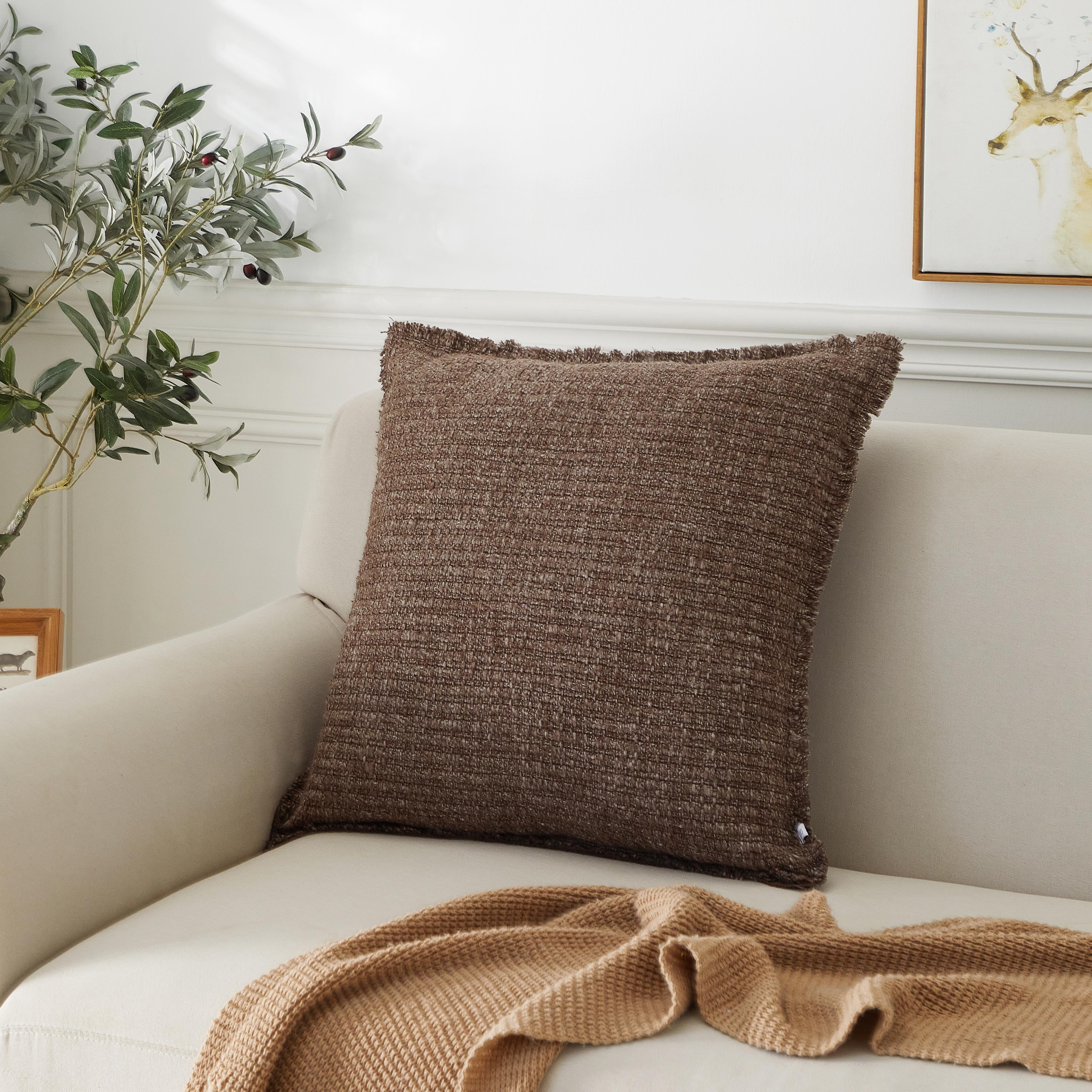Better Homes and Gardens 22" x 22" Brown Basket Sunny Decorative Pillow for Adults