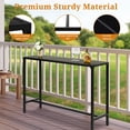 thumbnail image 3 of Hassch 55.1" Counter Height Pub Table, Weather-Resistant Iron Bar Table with Slatted Top and Adjustable Feet, for Patio, Deck, Garden or Indoor Use, 380lbs Weight Capacity, Black, 3 of 8