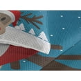 thumbnail image 3 of Ambesonne Christmas Quilted Coverlet 3 Pcs, Noel Fun Cartoon, Queen Size, Red Brown Navy, 3 of 4