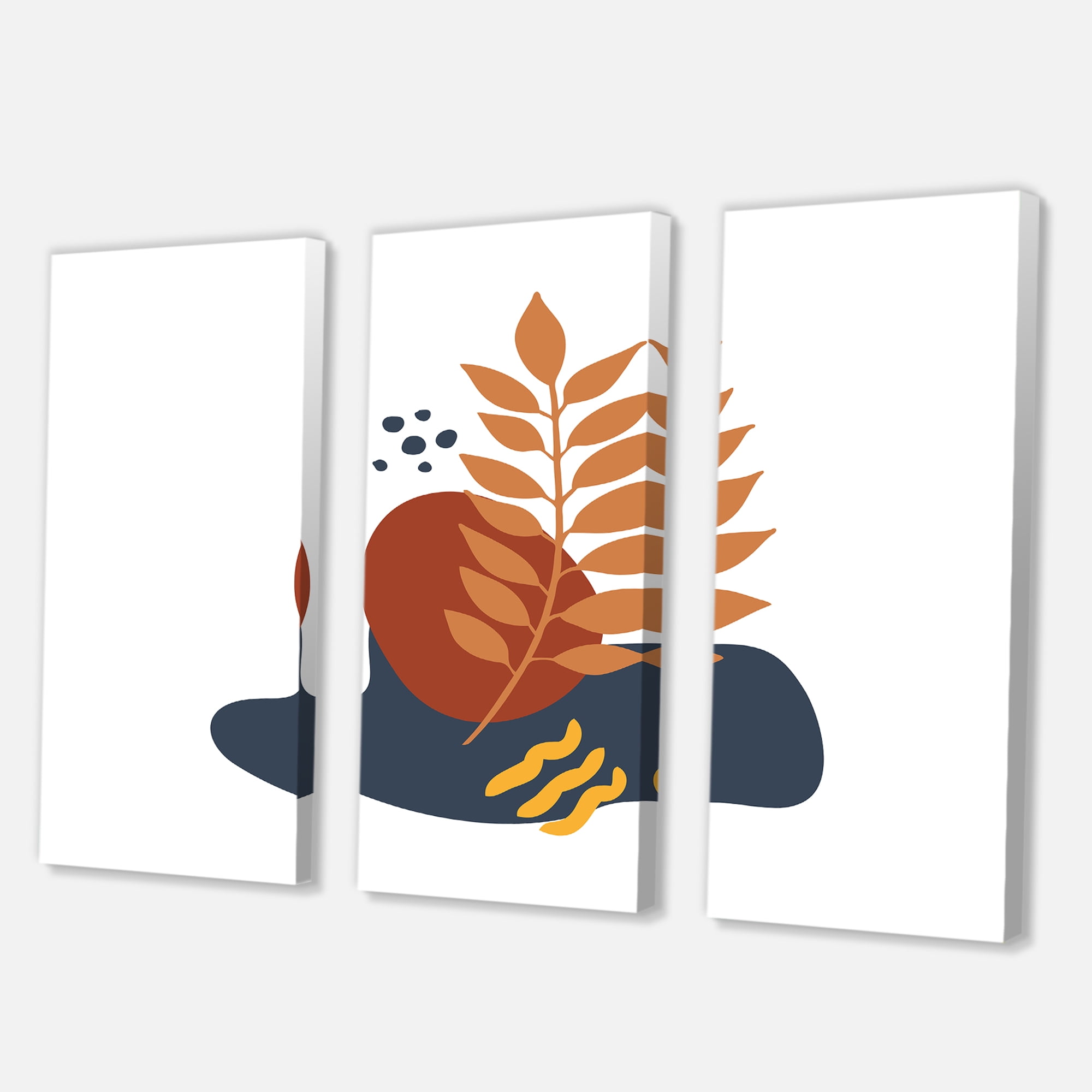 Designart ' Abstract Minimal Shapes Under Flowers VIII ' Modern Canvas Wall Art Print