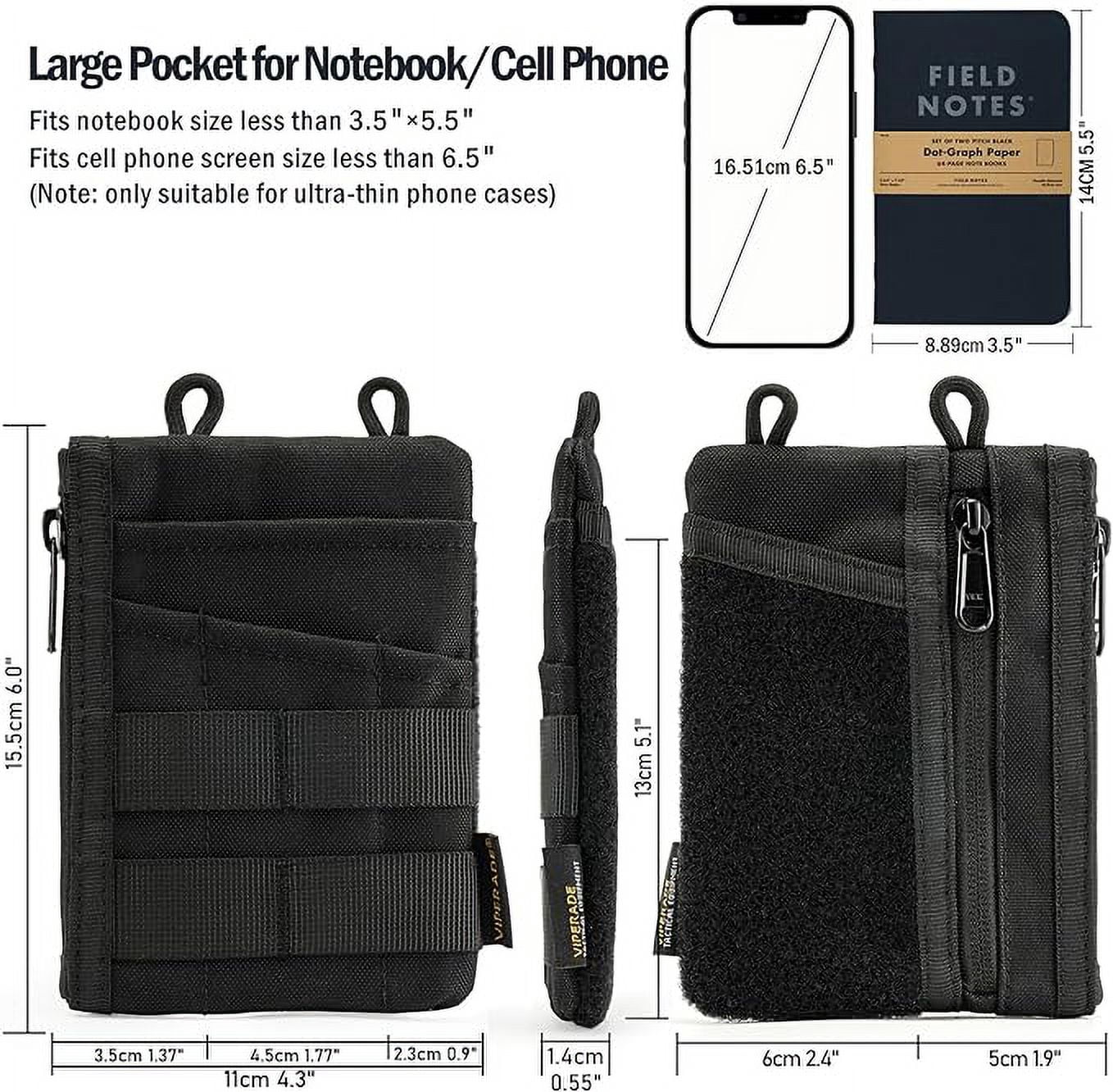 Viperade VE16 Pocket Organizer EDC Pouch with 7 Pockets for Everyday Carry Multitool and Gear Storage