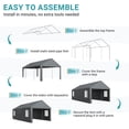 thumbnail image 2 of NETAJE 13'x25' Heavy Duty Portable Outdoor Garage Carport with Side-Opening Door, Roll-up Windows, Four-Hole Base for Car, Black, 2 of 8