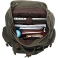 thumbnail image 5 of KAUKKO Vintage Casual Canvas and Leather Rucksack Backpack (Canvas Green2pc), 5 of 5