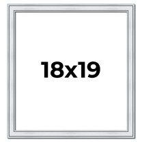 18x19 Frame Sterling Silver Solid Wood Picture Frame | 1.25 Inch Moulding Width | 0.75 Inch