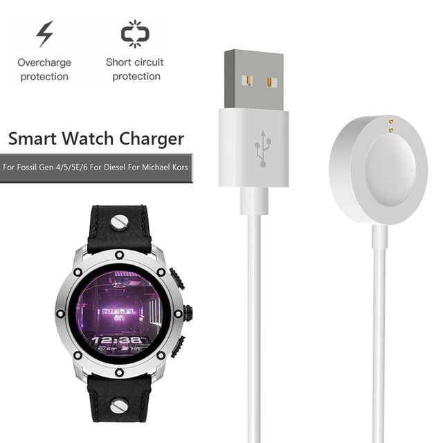 Cable de carga magnético Smartwatch para central eléctrica Fossil/Diesel (Blanco)