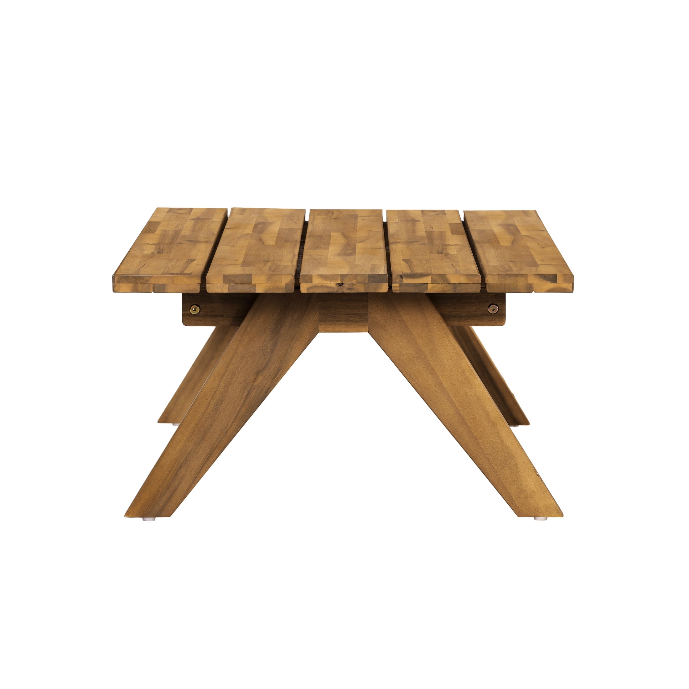 Christopher Knight Home 42" Mid-Century Acacia Wood Coffee Table for Patios & Gardens, Slatted Top, Teak