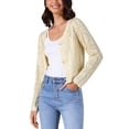 thumbnail image 4 of SUÉTER DE PUNTO DE MANGA LARGA CON BOTONES INSPIRE CHIC CUELLO EN V RECORTADO S BEIGE, 4 of 6