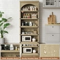 thumbnail image 6 of AOILE 68.7" Farmhouse Arched Bookcase, 5-Tier Wooden Bookshelf with Arch Design and Wooden Base, Rustic Vintage Display Shelf for Living Room, Office, Library, 6 of 9