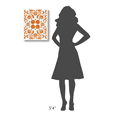 thumbnail image 4 of Global Gallery's 'Retro Orange Otomi Monotone' by Elyse DeNeige Stretched Canvas Wall Art, 4 of 4