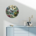 thumbnail image 4 of Chilfamy Hummingbirds Flowers Theme 10-Inch Wooden Wall Clock for Home Decor, Perfect for Living Rooms, Kitchens, Dorms, Practical Everyday Gifts 10x10in, 4 of 8