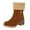 Brown, variant on Suede Ankle Boots for Women Warm Fur Lined Side Zipper Chunky Mid Heel Winter Snow Shoes