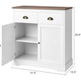thumbnail image 2 of Coffee Bar Cabinet with Storage Modern Farmhouse Buffet Cabinet with 2 Drawers and Adjustable Shelf, Double Door Kitchen Cabinet, White, 2 of 7